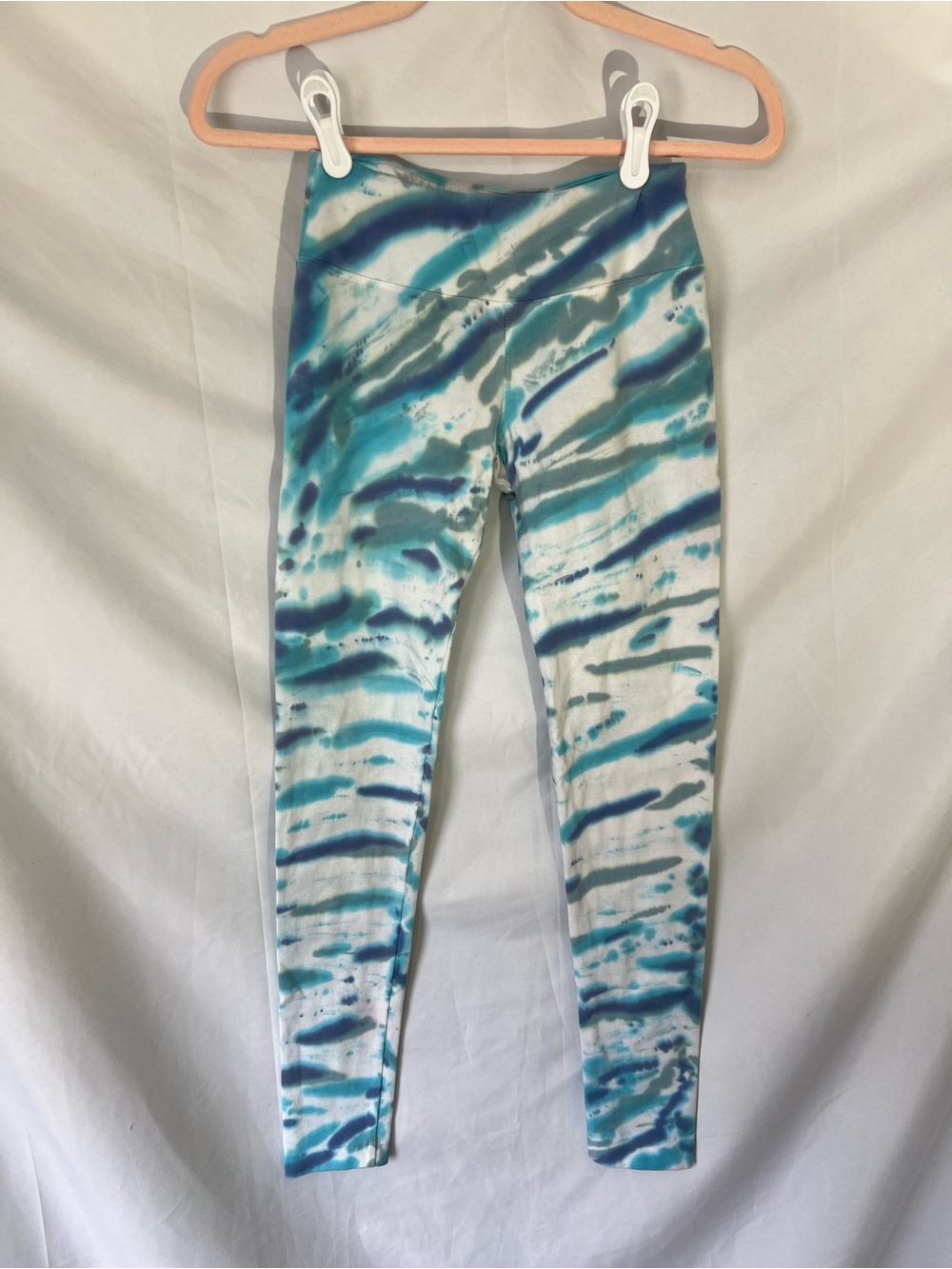 NWOT Womens HARD TAIL Blue* Tie Dye 90% Cotton Leggings